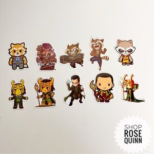 MARVEL | Rocket and Loki Assorted Stickers 10 Pieces